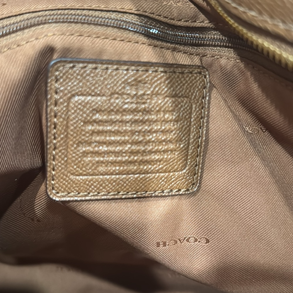 Coach Brown Leather Turn Lock Top Zip Tote - Picture 9 of 15